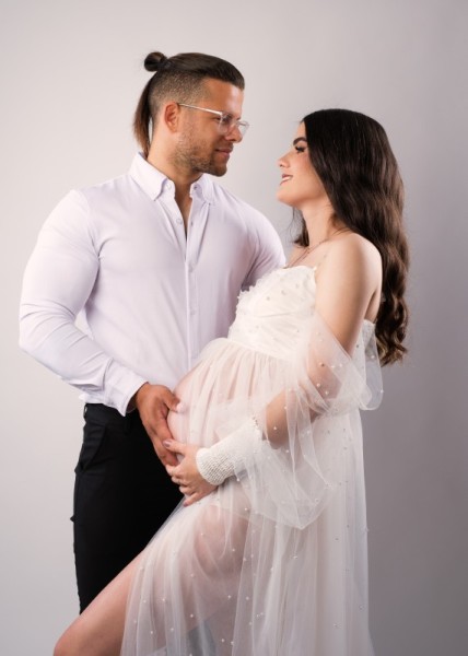 Romantic Studio Maternity Couple Session