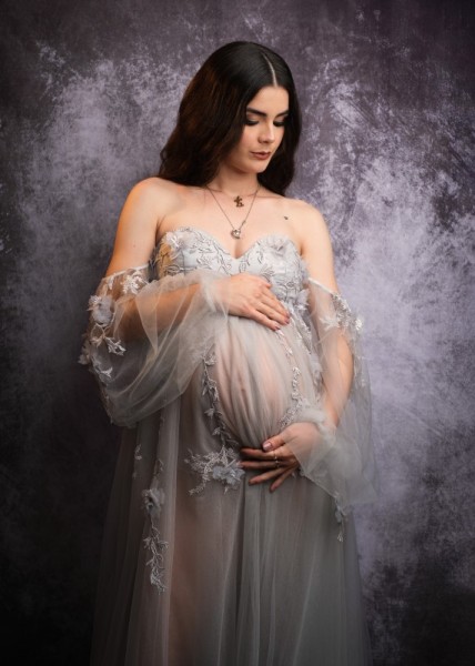 Graceful Maternity Portrait with Soft Expression